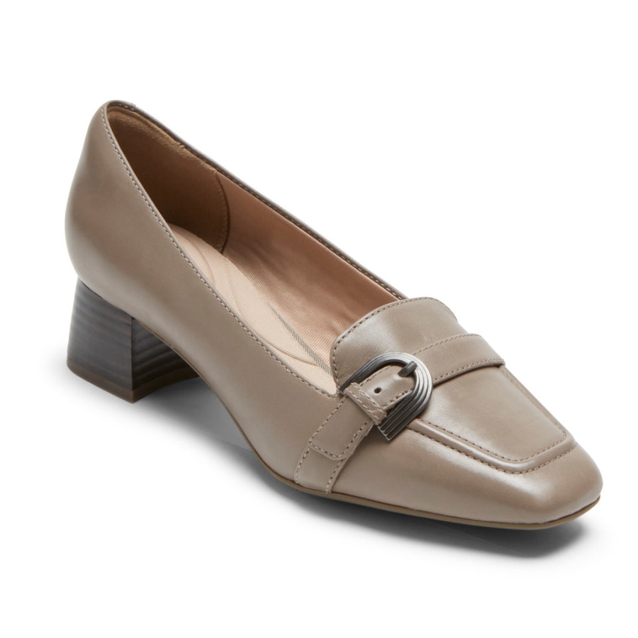 Mocassim Feminino Rockport Total Motion Esma Cinto Pomba Cinza