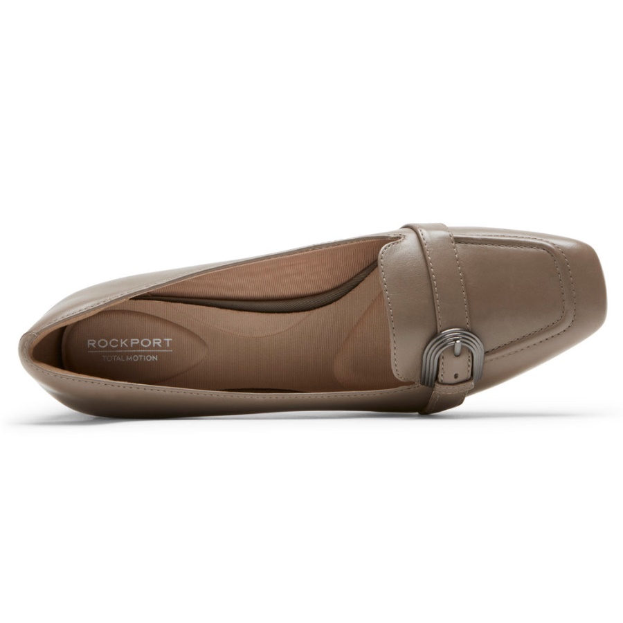 Mocassim Feminino Rockport Total Motion Esma Cinto Pomba Cinza