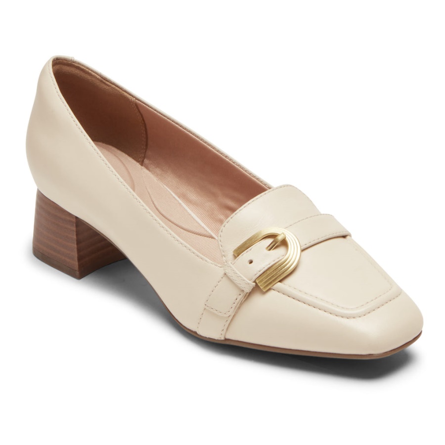 Mocassim De Cinto Esma De Movimento Total Feminino Rockport Com Textura De Baunilha