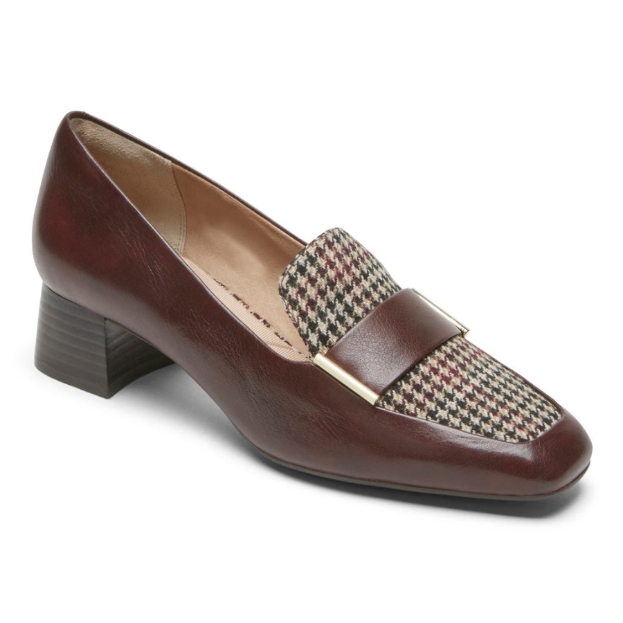Mocassim Esma Mocassim Feminino Rockport Total Motion Esma Bourbon Xadrez
