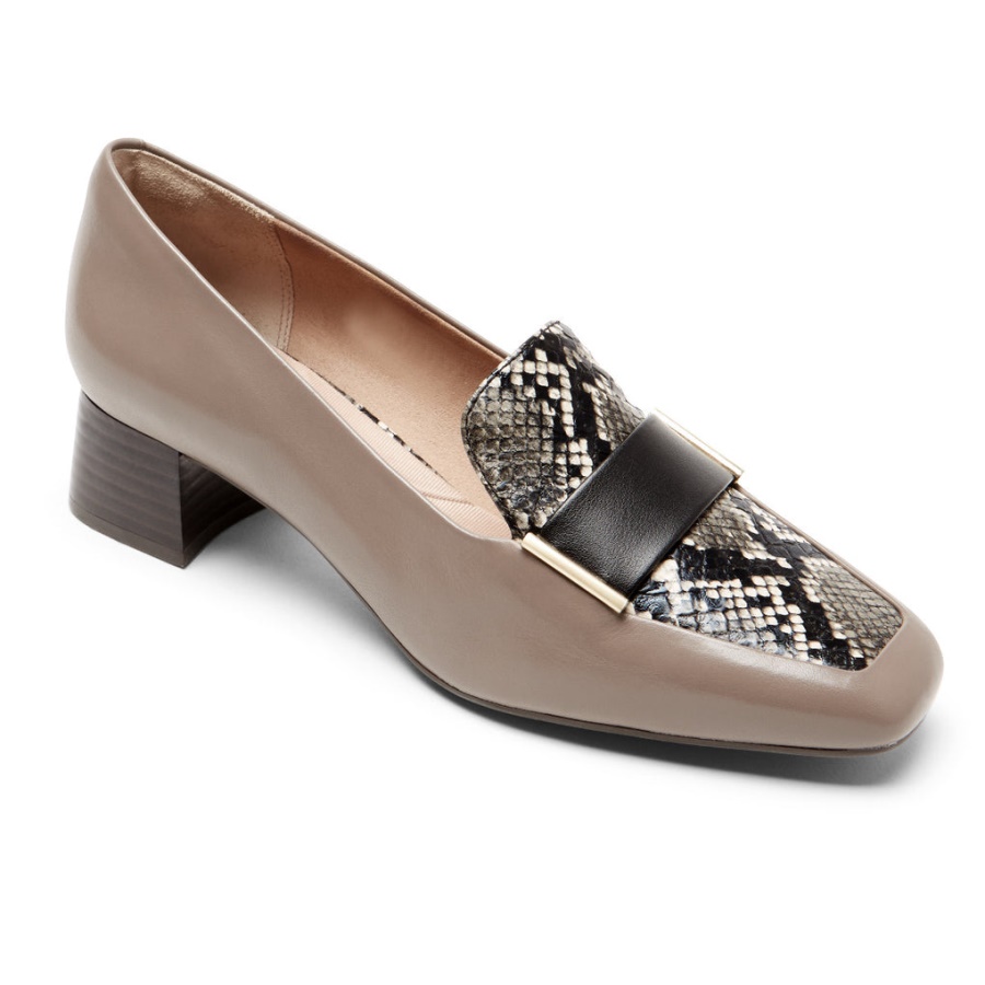 Mocassim Feminino Rockport Total Motion Esma Dover Taupe