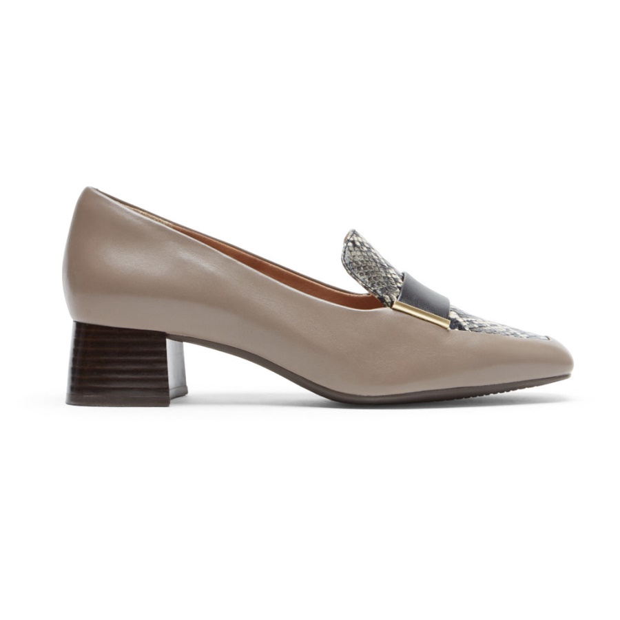 Mocassim Feminino Rockport Total Motion Esma Dover Taupe