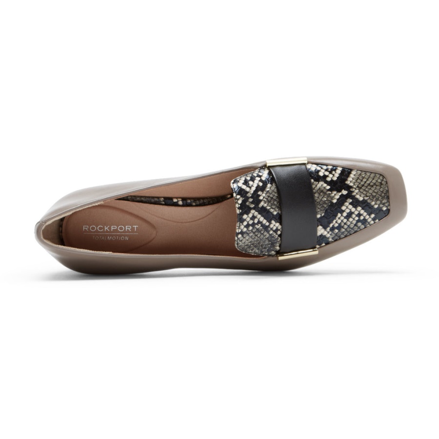 Mocassim Feminino Rockport Total Motion Esma Dover Taupe