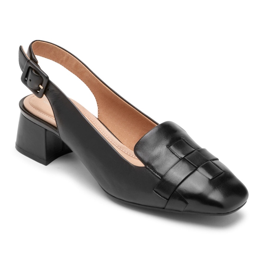 Rockport Movimento Total Feminino Esma Calcanhar Tecido Preto