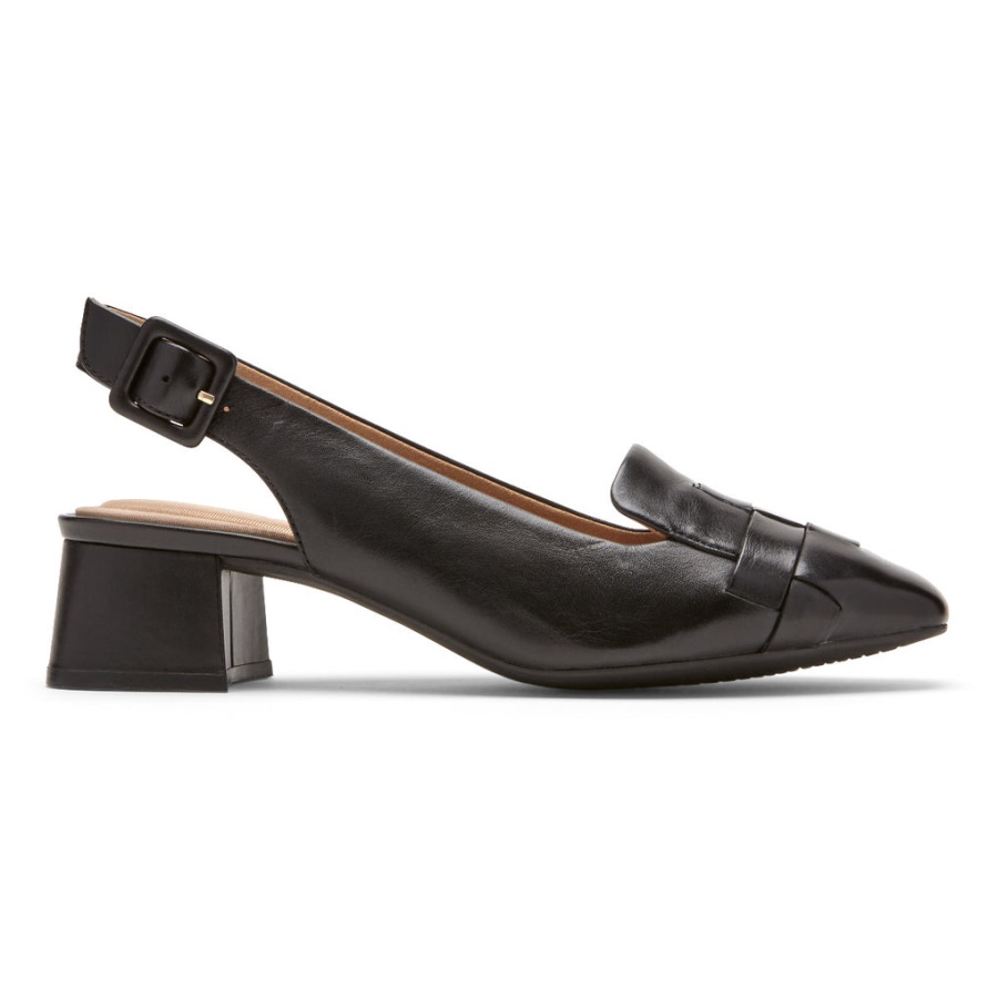 Rockport Movimento Total Feminino Esma Calcanhar Tecido Preto