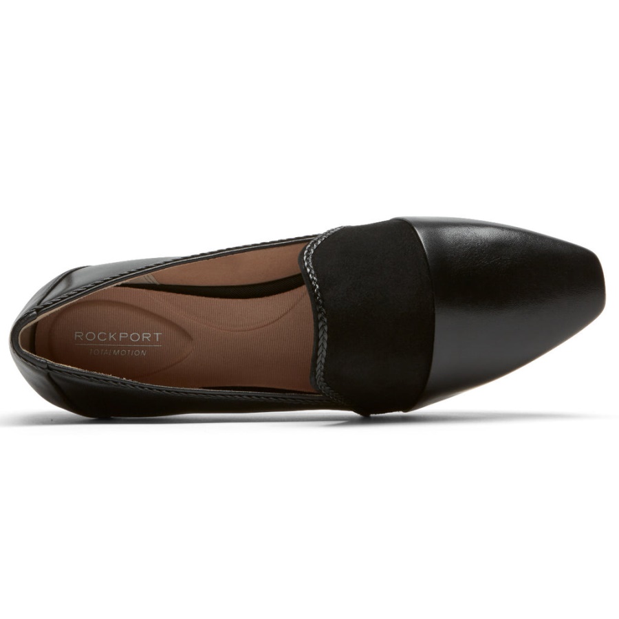 Mocassim Feminino Rockport Movimento Total Laylani Acento Preto