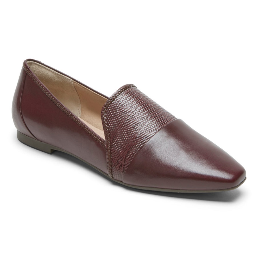 Mocassim Feminino Rockport Movimento Total Laylani Sotaque Oxblood