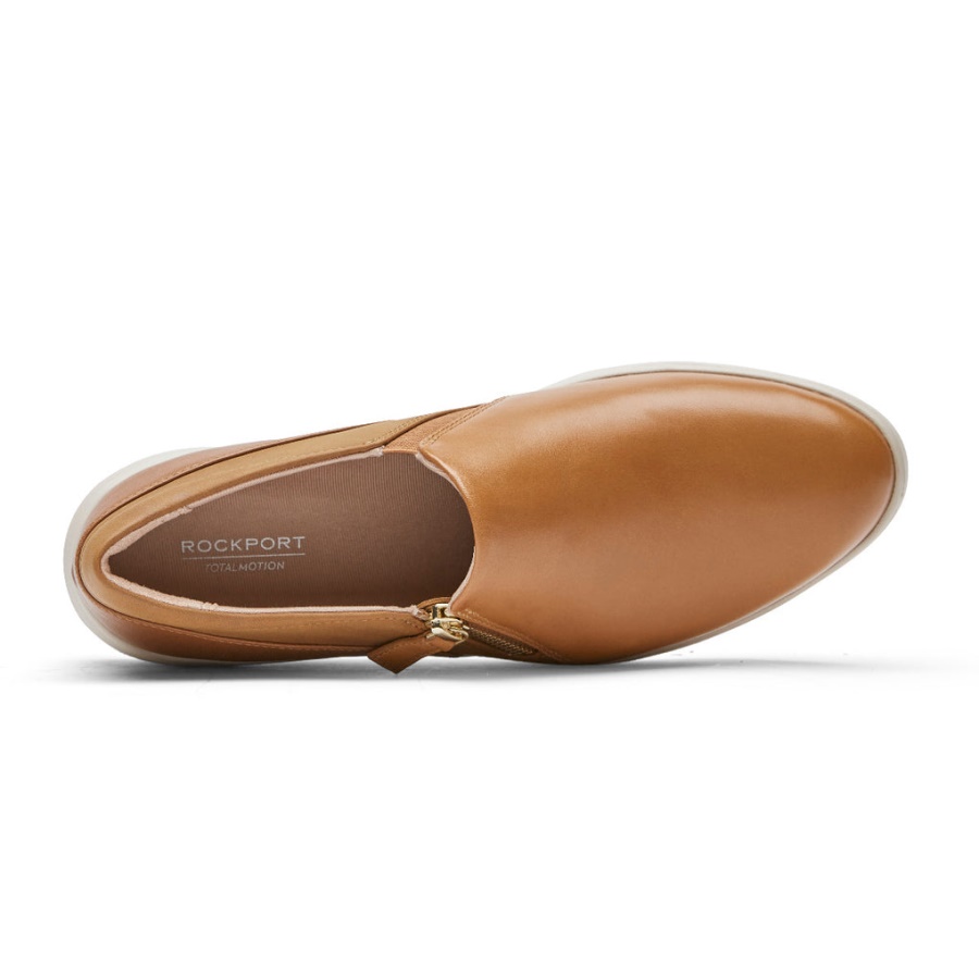 Tênis Feminino Rockport Total Motion Lillie Com Zíper Lateral Mel