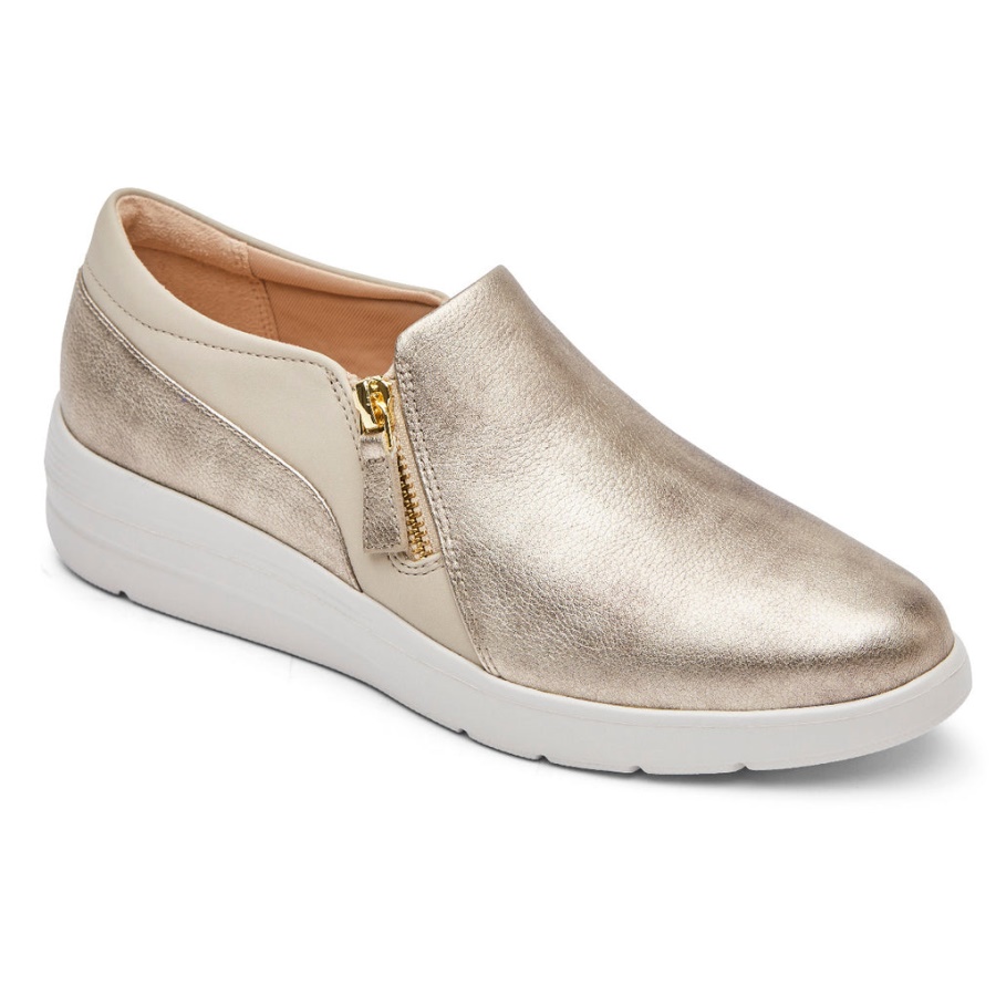 Tênis Feminino Rockport Total Motion Lillie Com Zíper Lateral Starlight