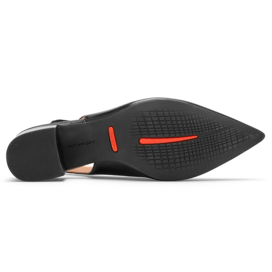 Rockport Movimento Total Feminino Noelle Salto Slingback Couro Preto