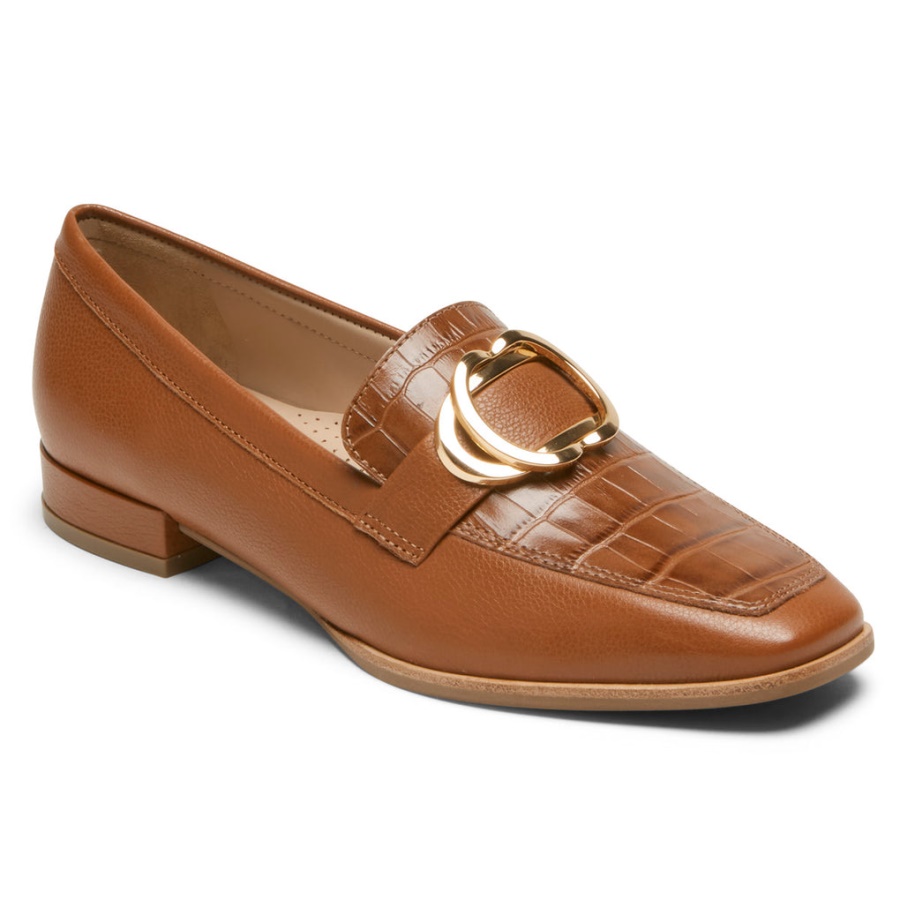 Mocassim Santana Ring Loafer Tan Lthr Para Mulheres Rockport Movimento Total