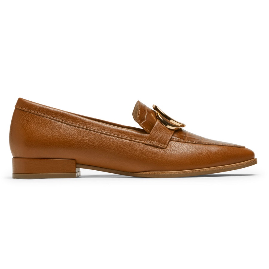 Mocassim Santana Ring Loafer Tan Lthr Para Mulheres Rockport Movimento Total