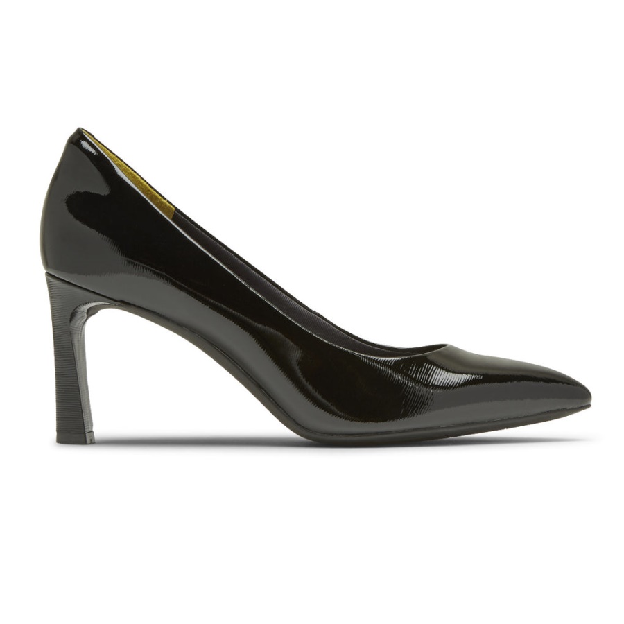 Rockport Movimento Total Feminino Salto Sheehan Preto Patente Lthr