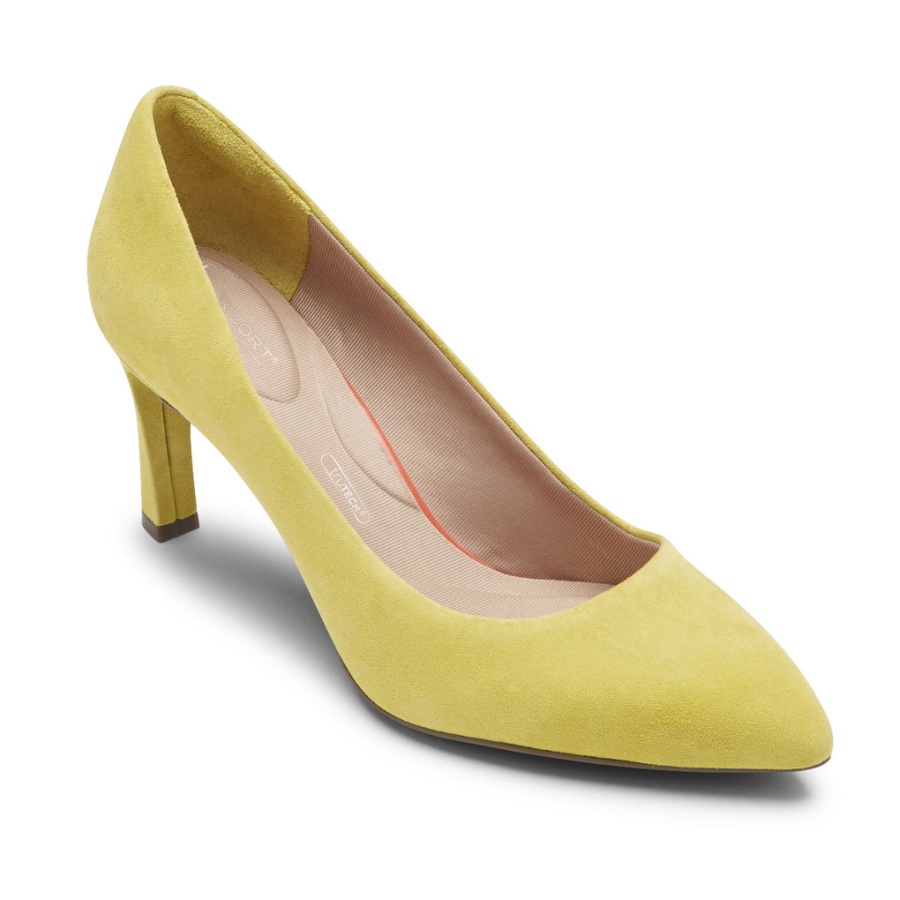 Rockport Movimento Total Feminino Salto Sheehan Camurça Limão