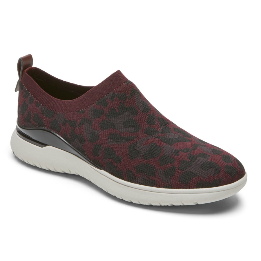 Rockport Women's Total Motion Sport High Slip-on Oxblood Leopard