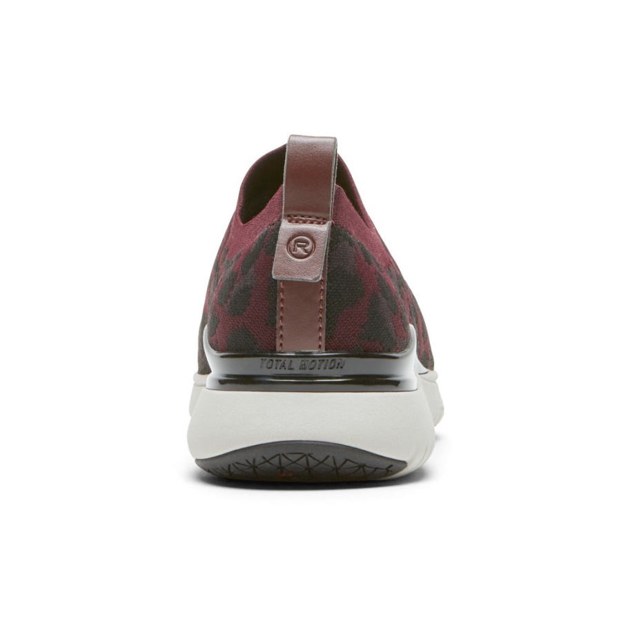 Rockport Women's Total Motion Sport High Slip-on Oxblood Leopard
