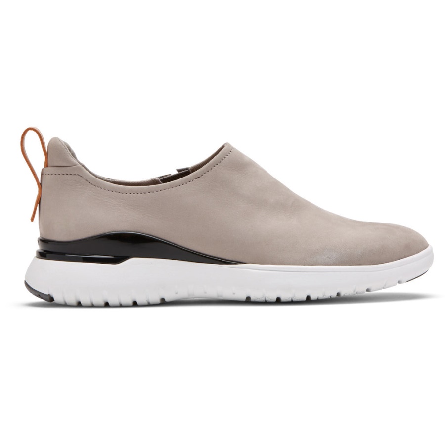 Rockport Feminino Movimento Total Esporte Alto Slip-on Cinza Aço Nubuck