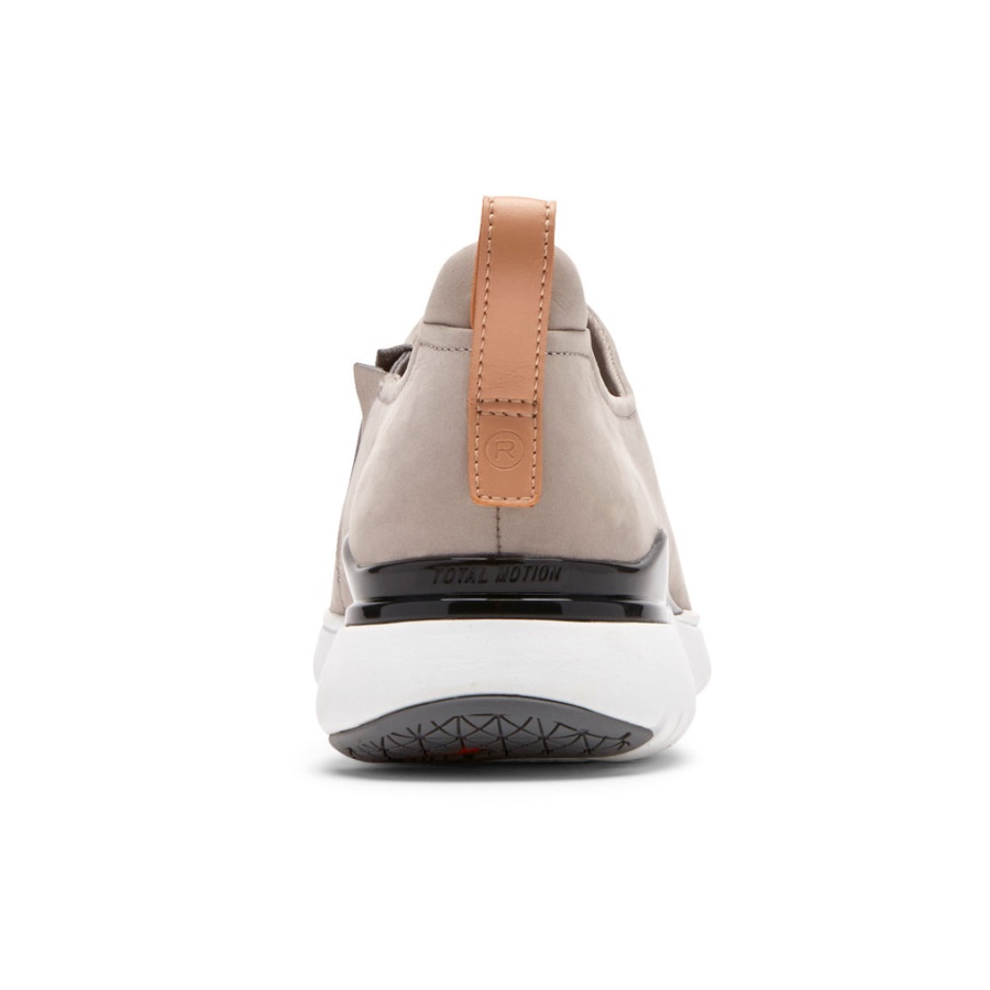Rockport Feminino Movimento Total Esporte Alto Slip-on Cinza Aço Nubuck