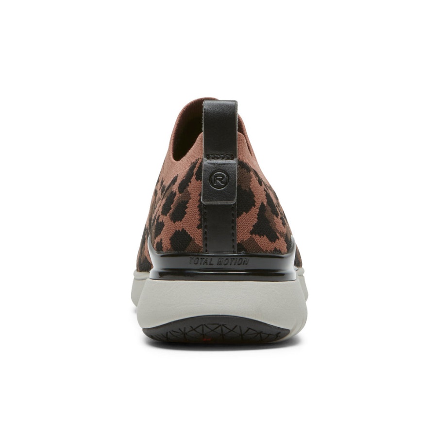 Rockport Women's Total Motion Sport High Slip-on Tan Leopard