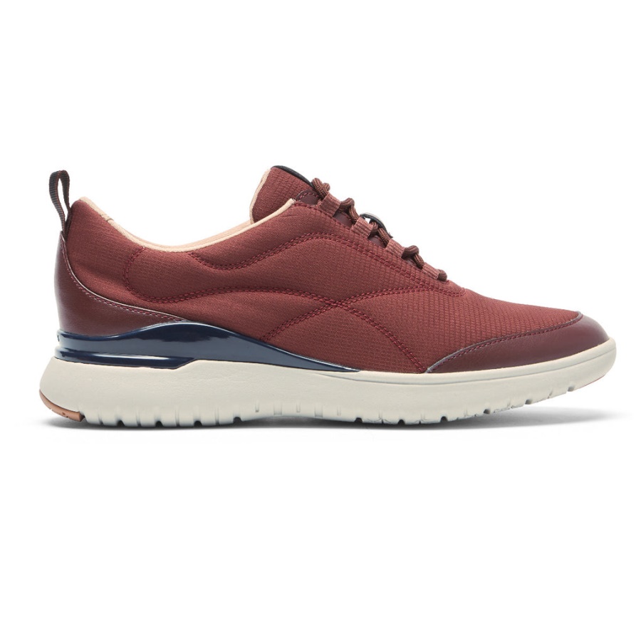 Tênis Esportivo De Movimento Total Feminino Rockport Oxblood