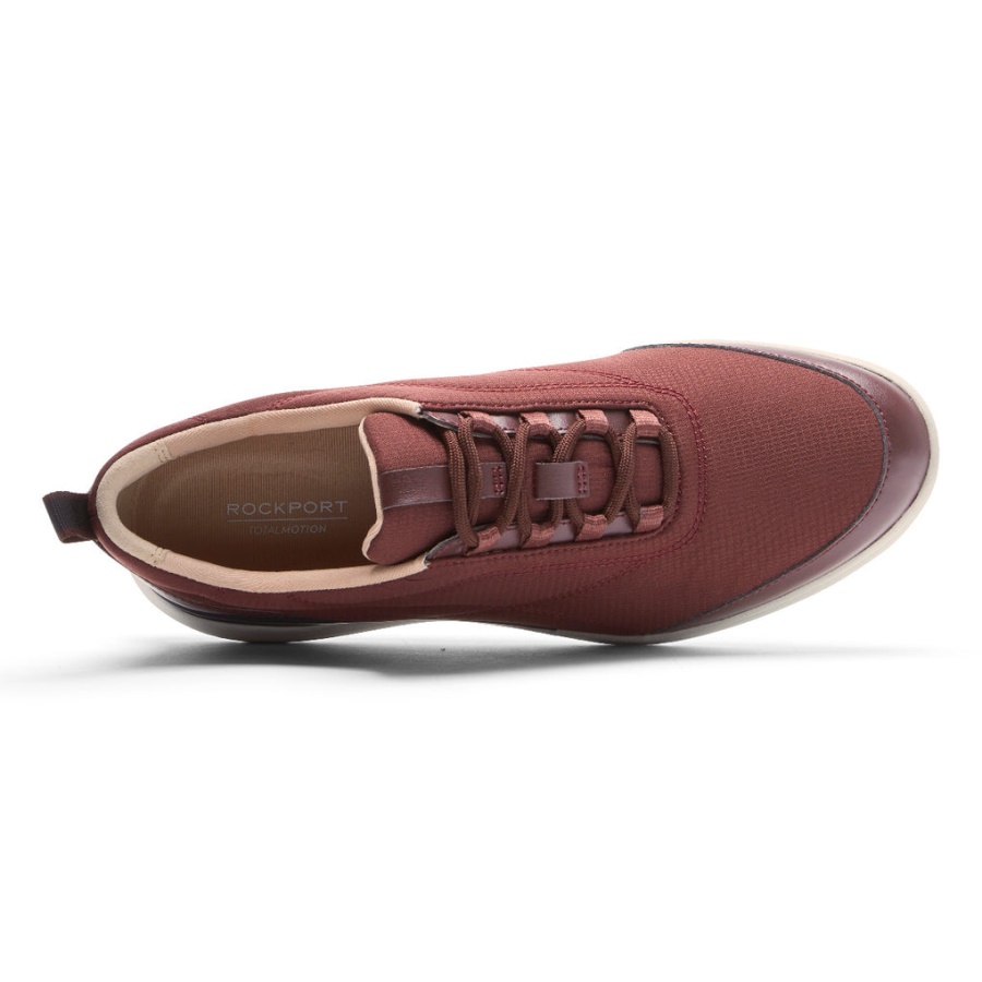 Tênis Esportivo De Movimento Total Feminino Rockport Oxblood