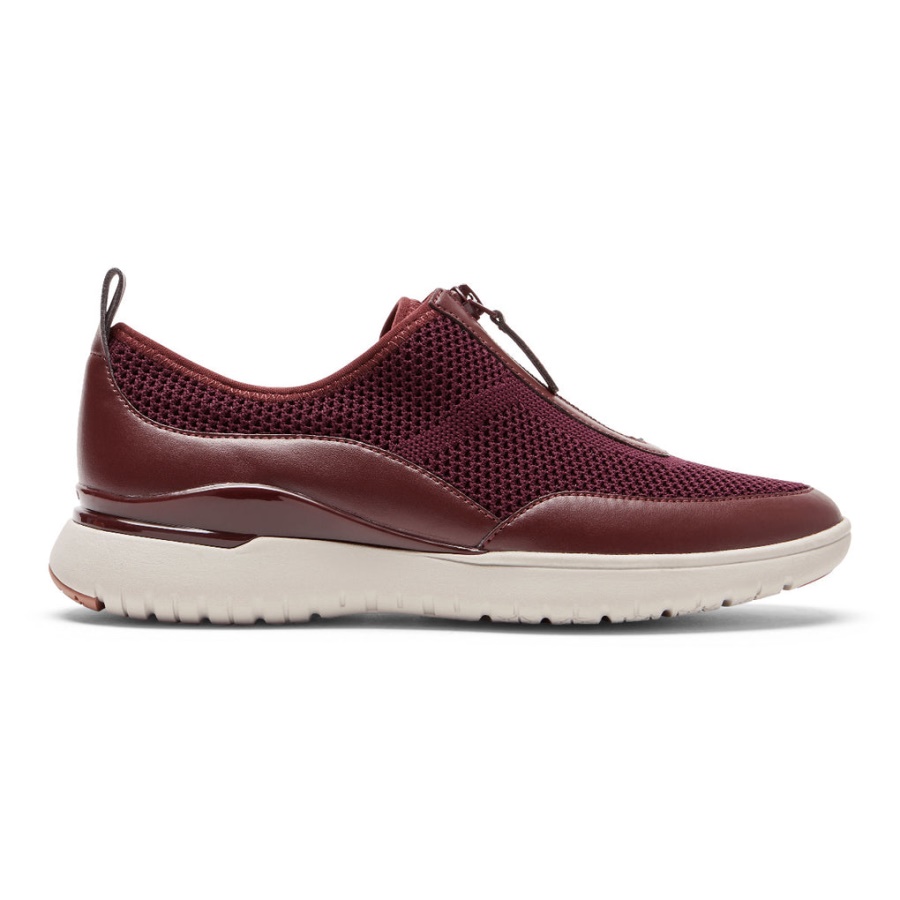 Tênis Rockport Feminino Total Motion Sport Com Zíper Oxblood