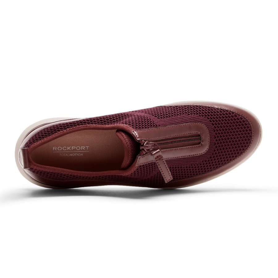 Tênis Rockport Feminino Total Motion Sport Com Zíper Oxblood