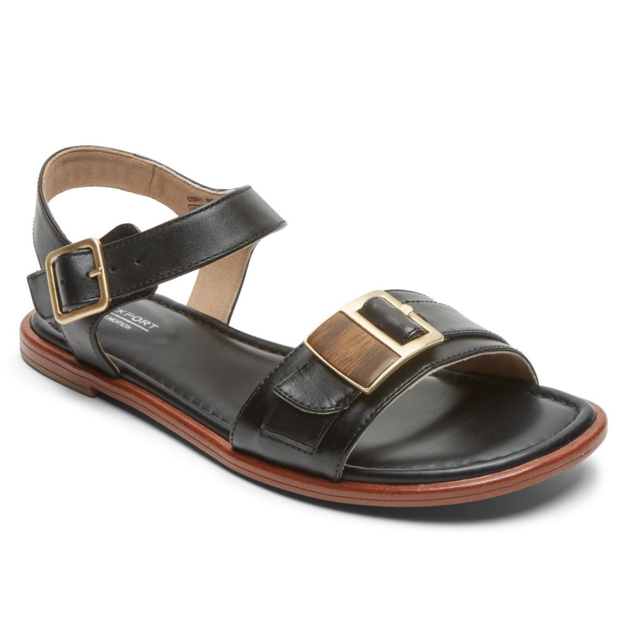 Sandália Rockport Feminina Total Motion Zadie Fivela Preta