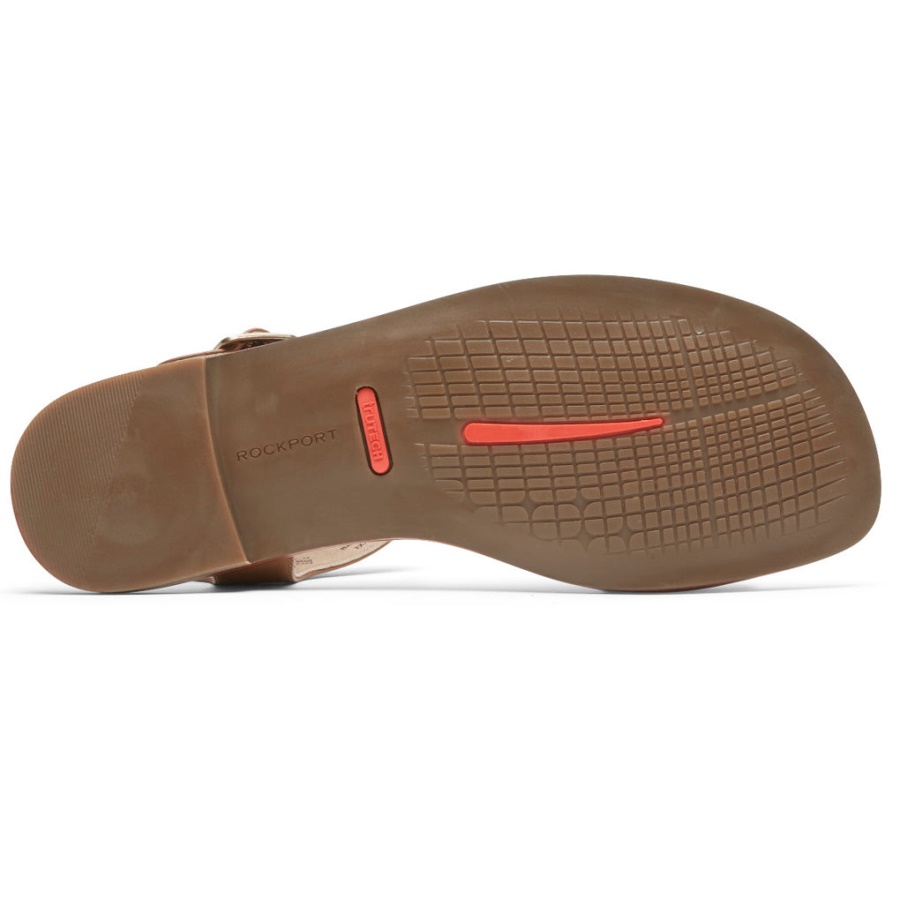 Sandália Feminina Rockport Total Motion Zadie Fivela Couro Cominho