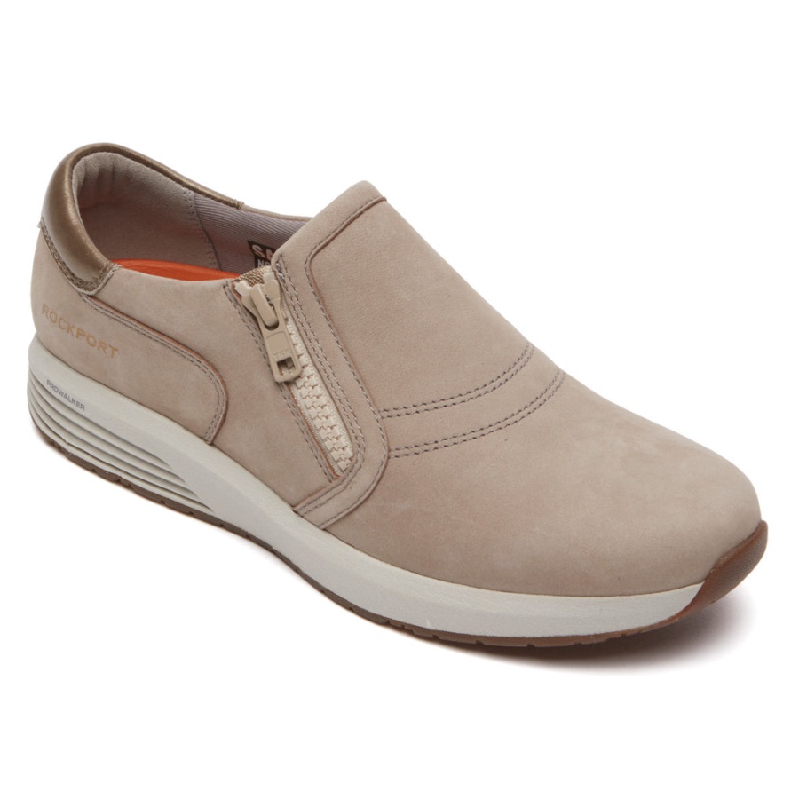 Tênis Slip-on Prowalker Rockport Feminino Trustride Taupe