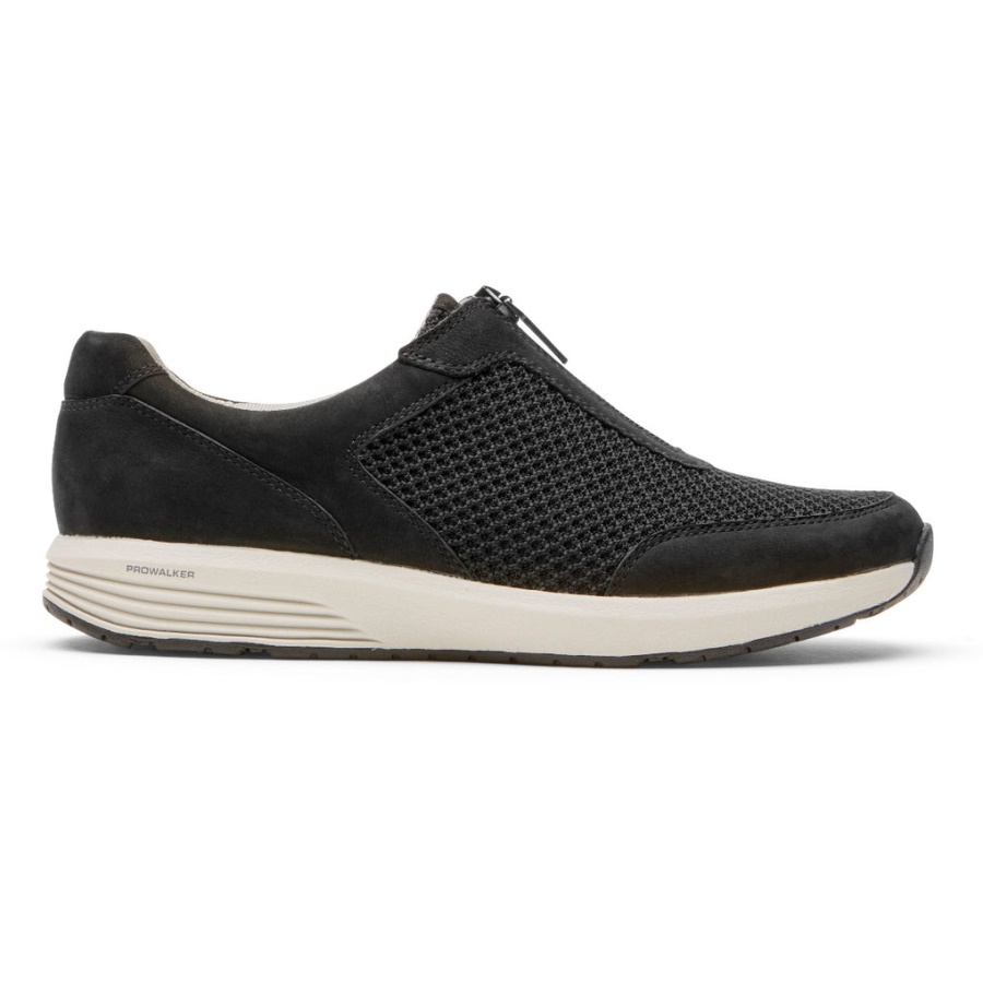 Tênis Feminino Rockport Trustride Prowalker Com Zíper Preto