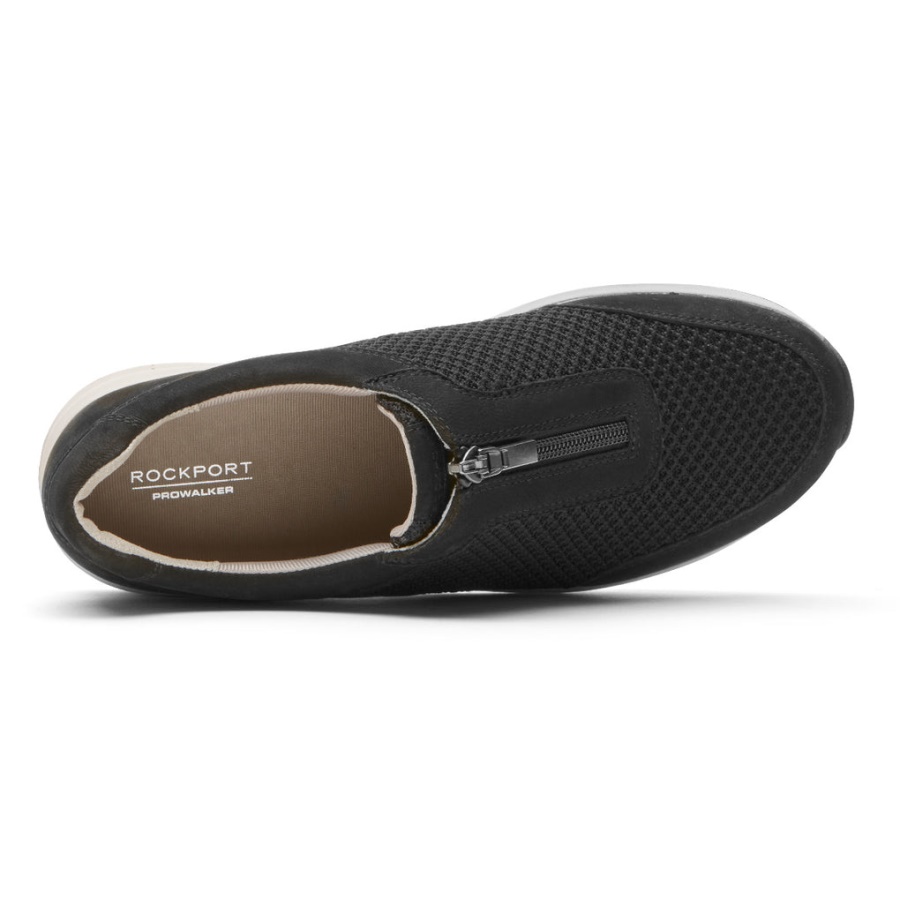Tênis Feminino Rockport Trustride Prowalker Com Zíper Preto