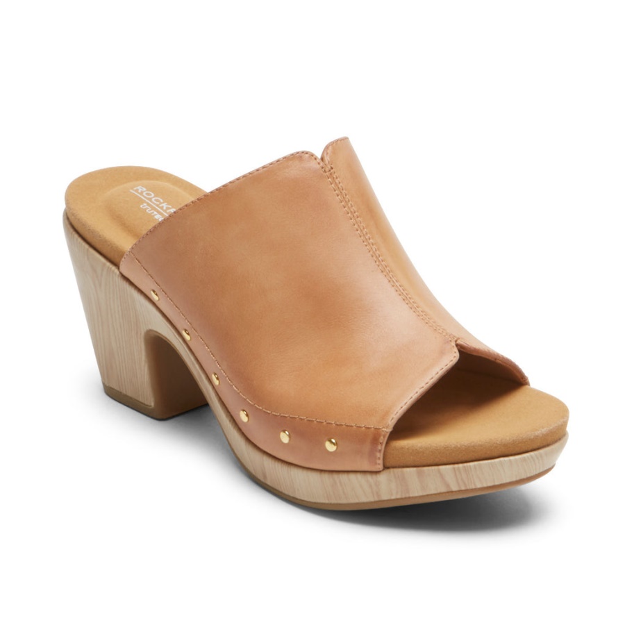 Sandália Feminina Rockport Vivianne Slide Cravejado De Mel