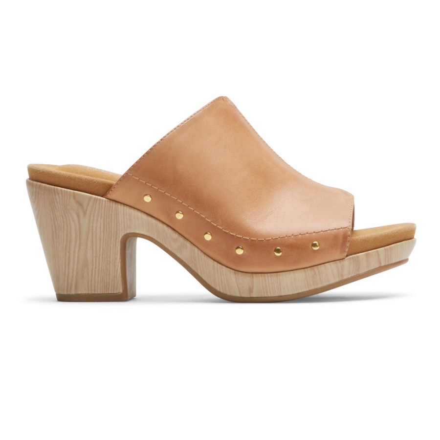 Sandália Feminina Rockport Vivianne Slide Cravejado De Mel