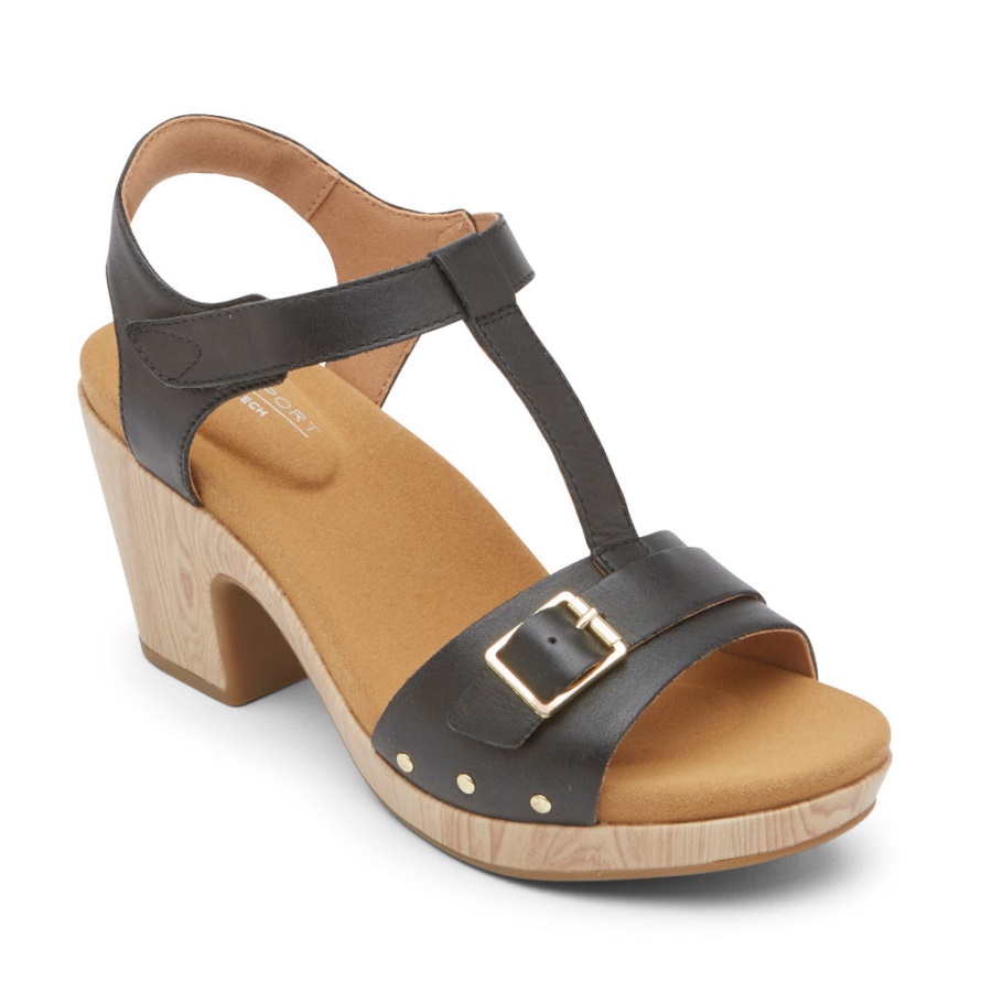 Sandália Feminina Rockport Vivianne T-strap Preta