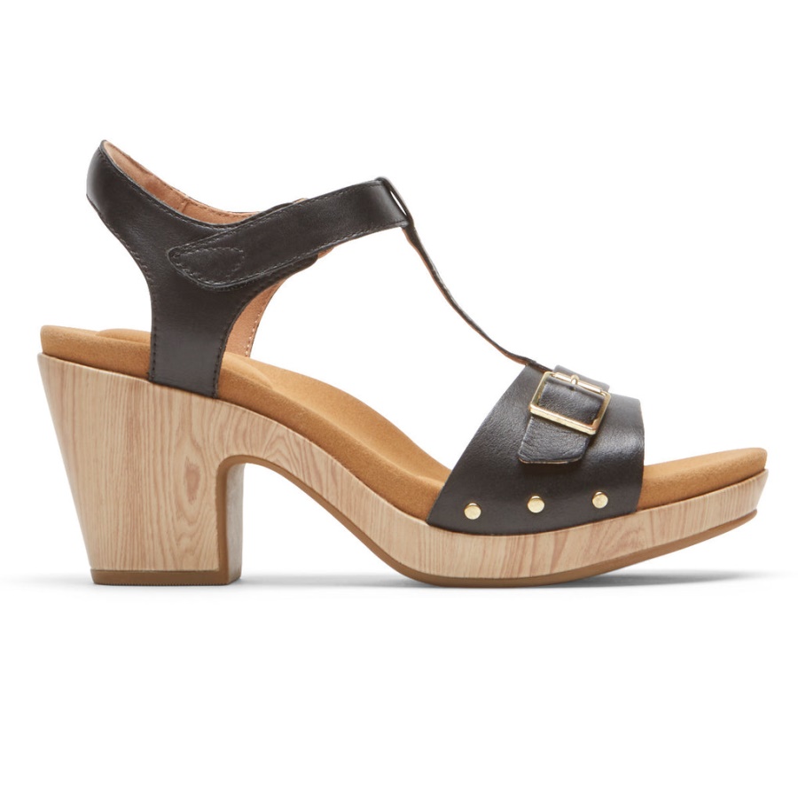 Sandália Feminina Rockport Vivianne T-strap Preta