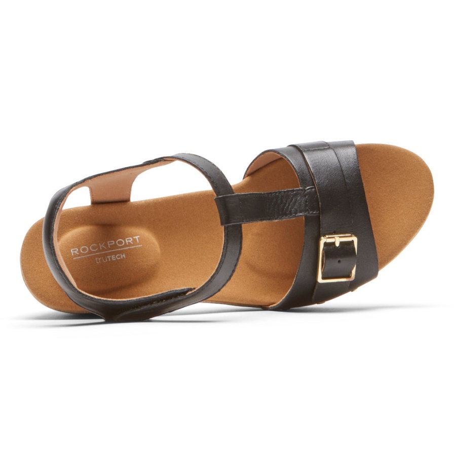 Sandália Feminina Rockport Vivianne T-strap Preta