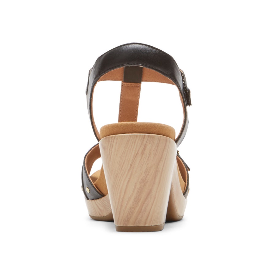 Sandália Feminina Rockport Vivianne T-strap Preta