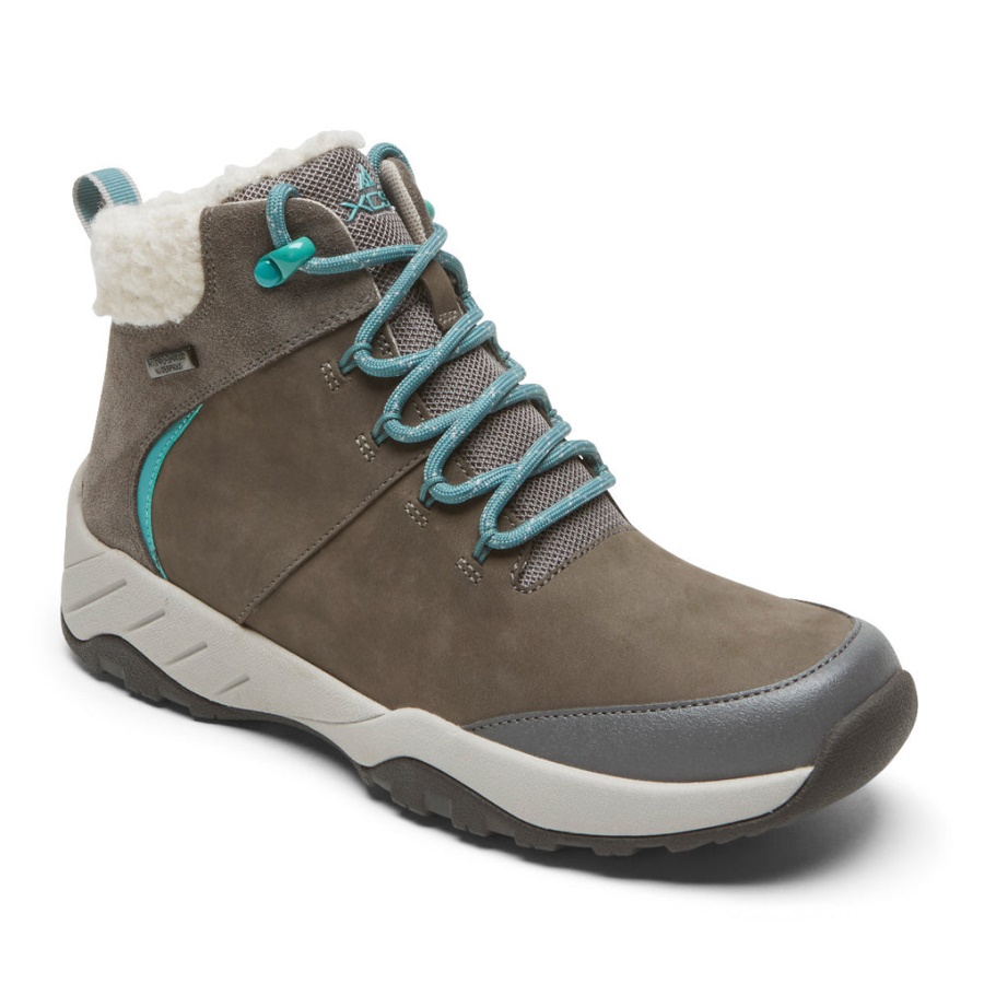 Bota Feminina Rockport Xcs Spruce Pico Impermeável Cinza