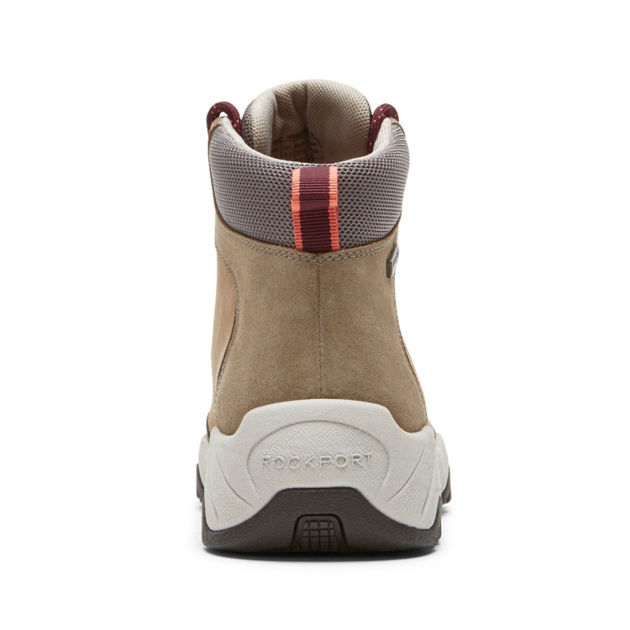 Botas Femininas Rockport Xcs Spruce Pico Taupe Impermeável