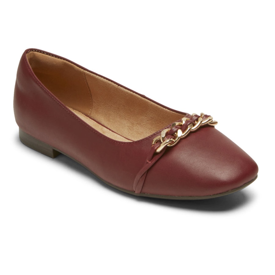 Rockport Feminino Zoie Chain Ballet Flat Tawny Port