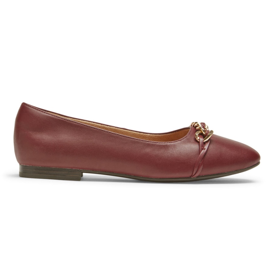 Rockport Feminino Zoie Chain Ballet Flat Tawny Port