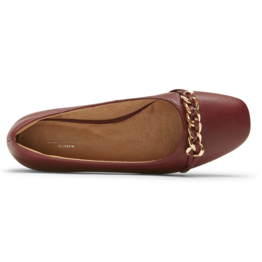 Rockport Feminino Zoie Chain Ballet Flat Tawny Port
