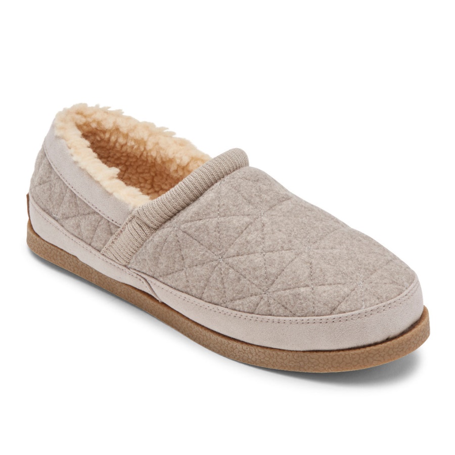 Sapatilha Feminina Rockport Trutech Veda Moc Cinza Taupe